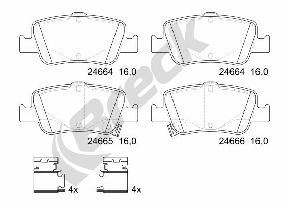 Set placute frana,frana disc 24664 00 704 10 BRECK